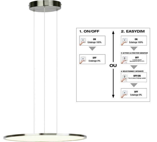 G93694/13 CERES Hanglamp 30w 3000lm 3000k Nikkelmat (Easydim)
