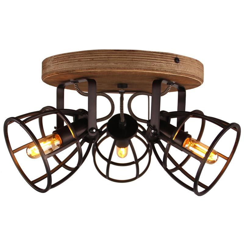 83413/46 MATRIX Spot 3xE14 Zwart Staal Oud Hout