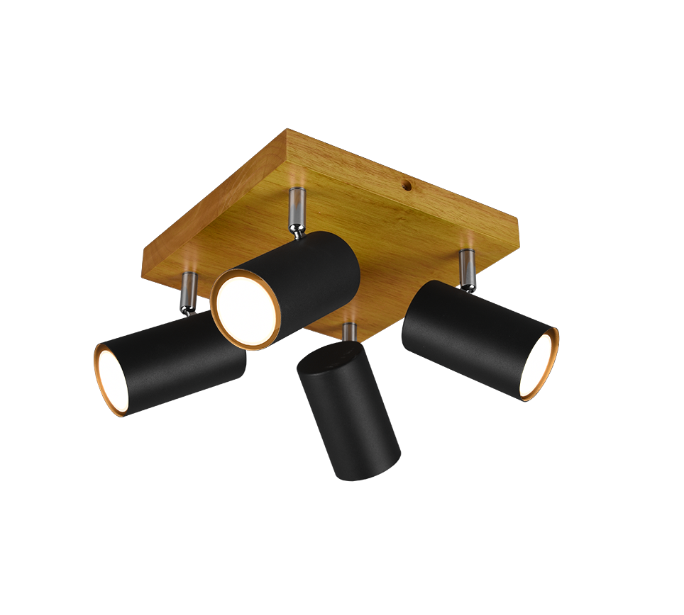 812400432 Marley Spot 4xGU10 Zwart Hout