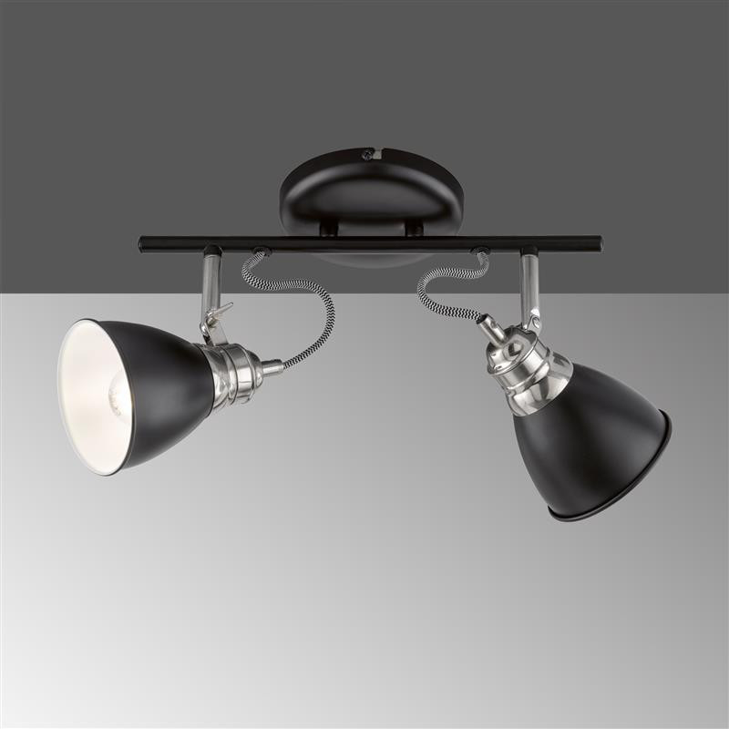 Spot 2xE14 Zwart Nikkel