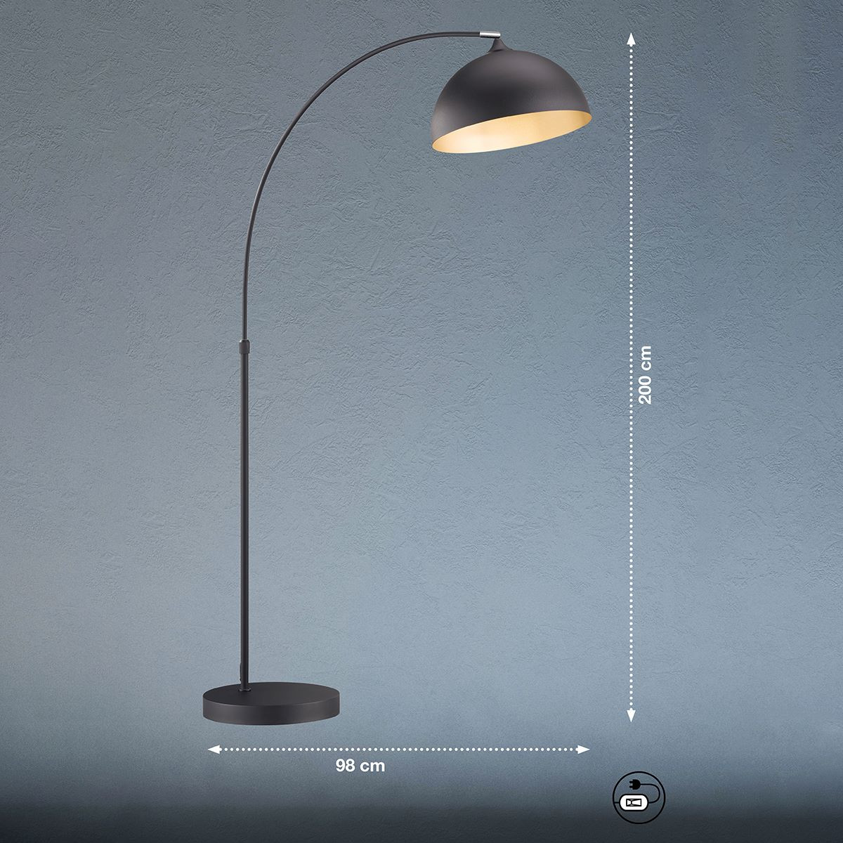 Booglamp E27 Zwart