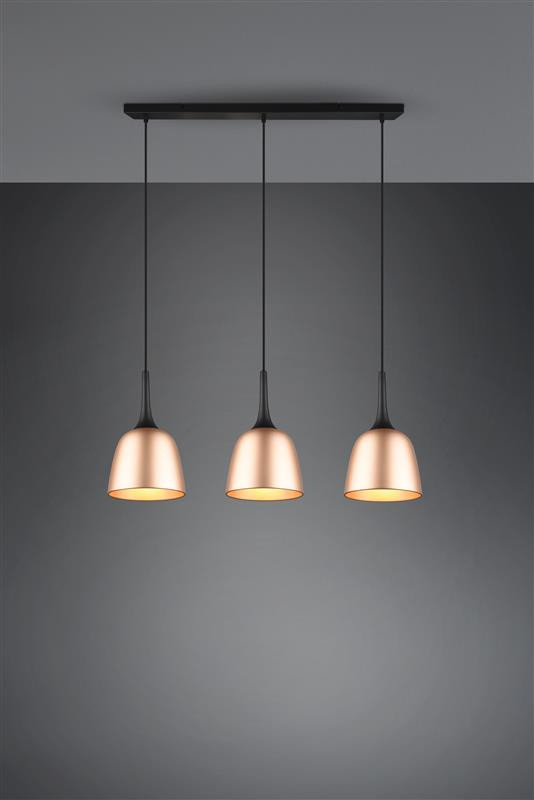 310800308 CHIRON Hanglamp 3xE27 Zwart Champagne