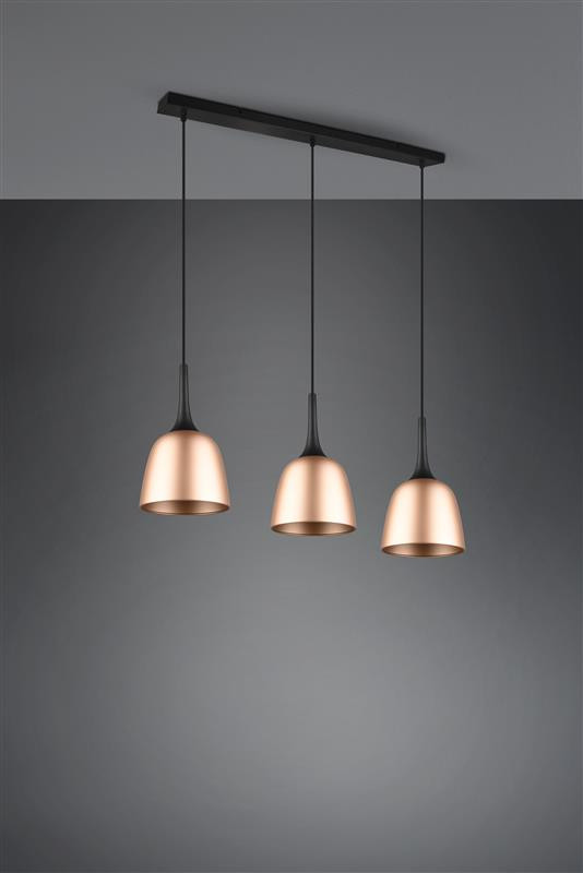 310800308 CHIRON Hanglamp 3xE27 Zwart Champagne