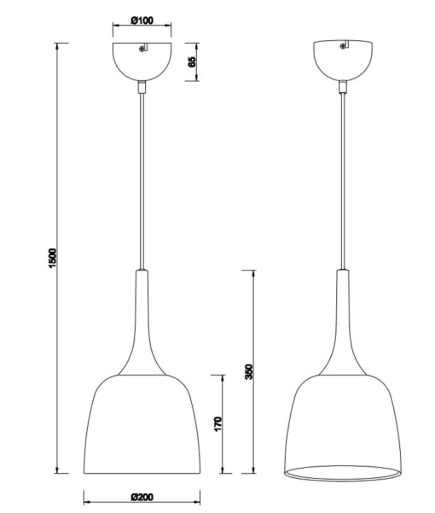 310800108 CHIRON Hanglamp E27 Zwart Champagne