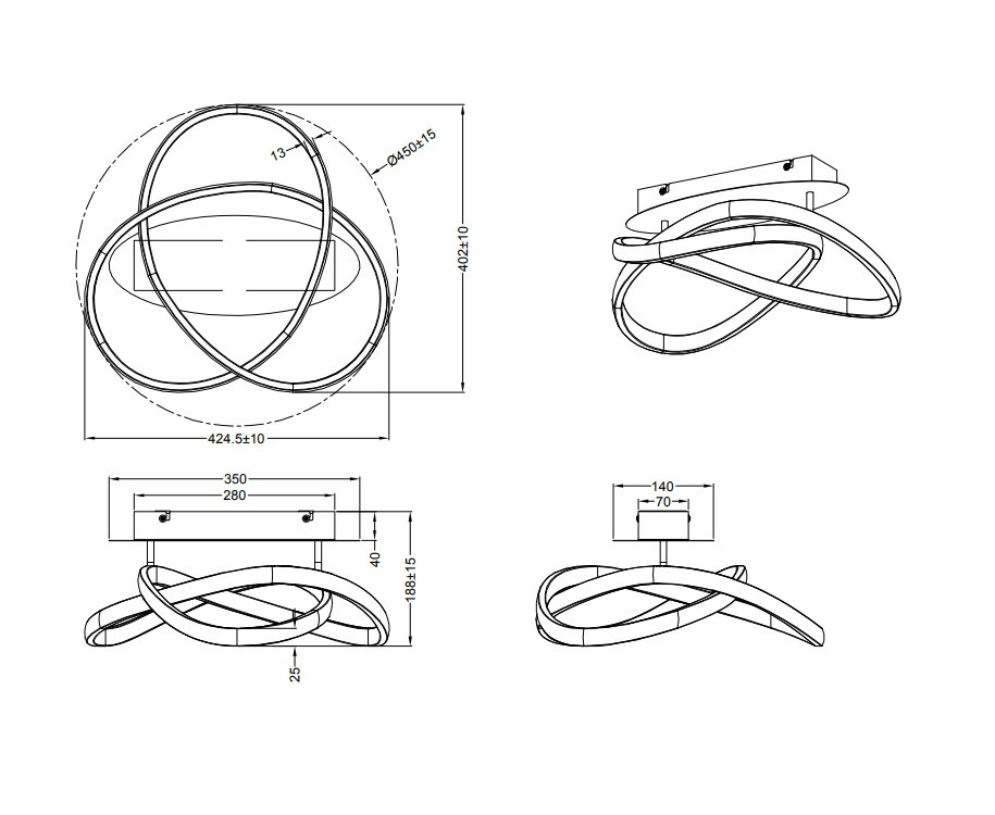 R62051132 COURSE_Plafondlicht 18w 2400lm 3000k Zwart