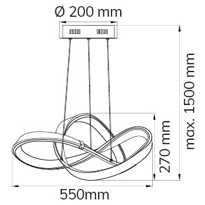 06134/21/02 ELISABETH Pendel 49w 5700lm 3000k Matgoud