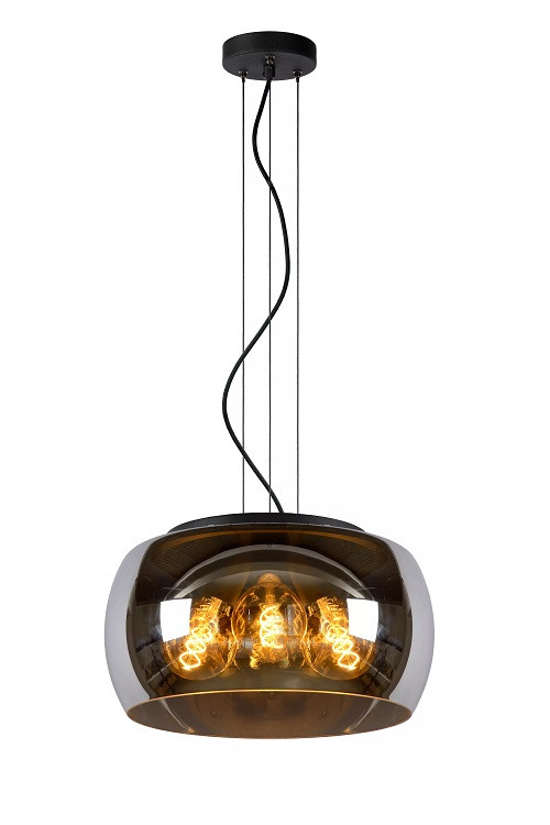 45401/40/65 OLIVIA Hanglamp 3xE27 zwart fumé