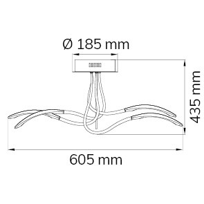 Plafondlicht 5x375lm 5,2w warm Chrome