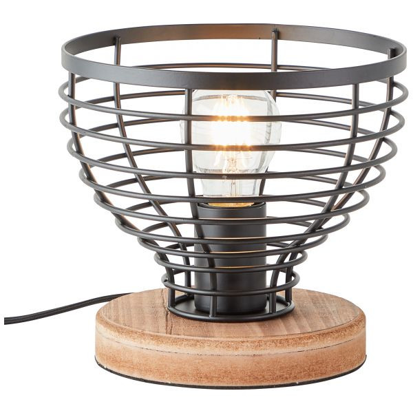 93153/76 AVIA Tafellamp E27 Zwart Hout 