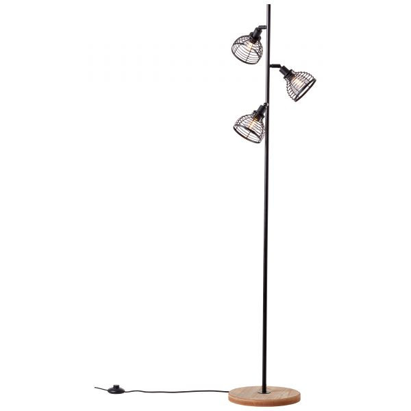 93154/76 AVIA Vloerlamp 3xE14 Zwart Hout 