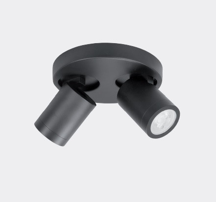 IP44 Spot R2xGU10 Zwart