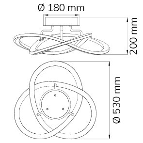 10492 OHIO Plafondlamp 34w 3100lm 3000k Zwart 3Stap