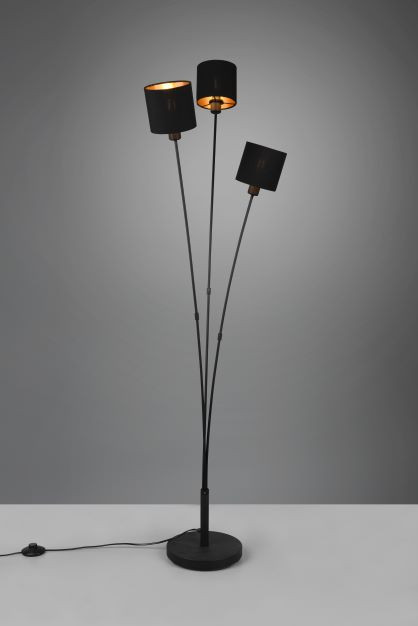 R46333979 TOMMY Vloerlamp 3xE14 Zwart Goud