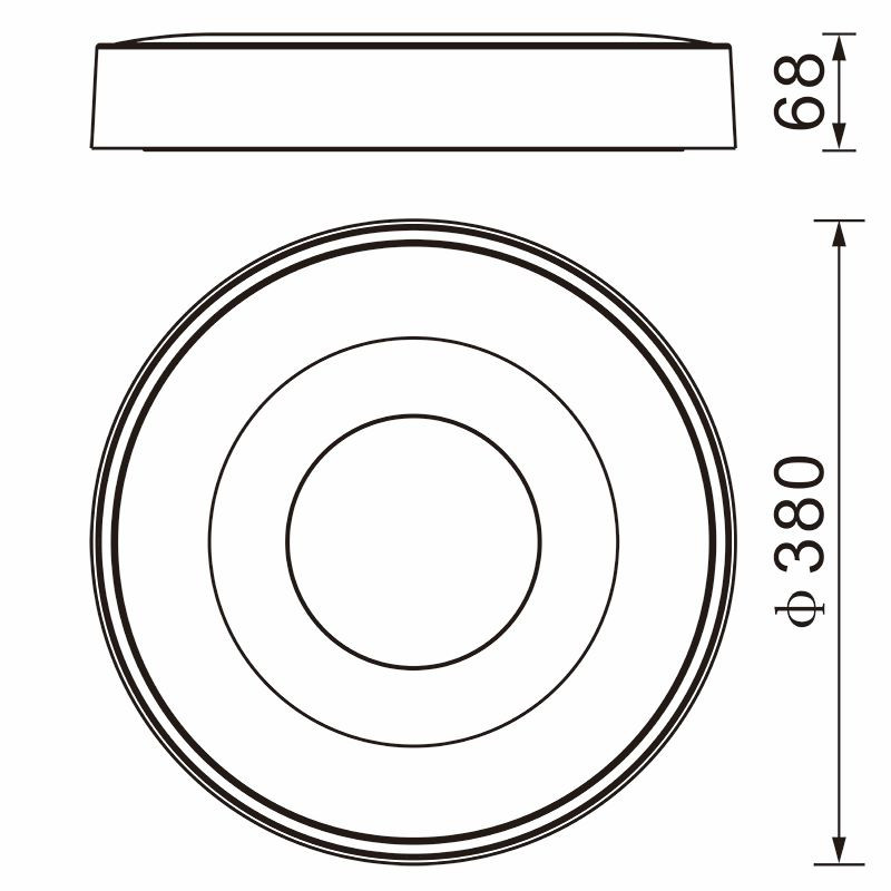 Plafondlamp 56w 2500lm CCT DIM Zwart