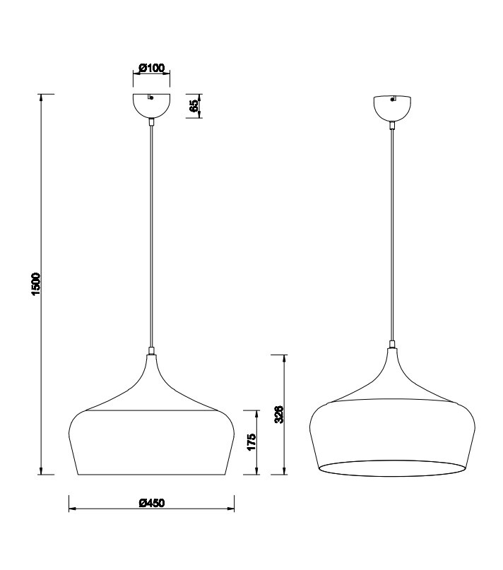 310890108 CHIRON Hanglamp E27 Zwart Champagne
