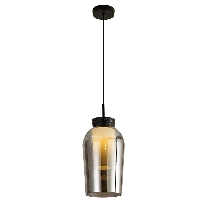 Hanglamp E27 Zwart marmol