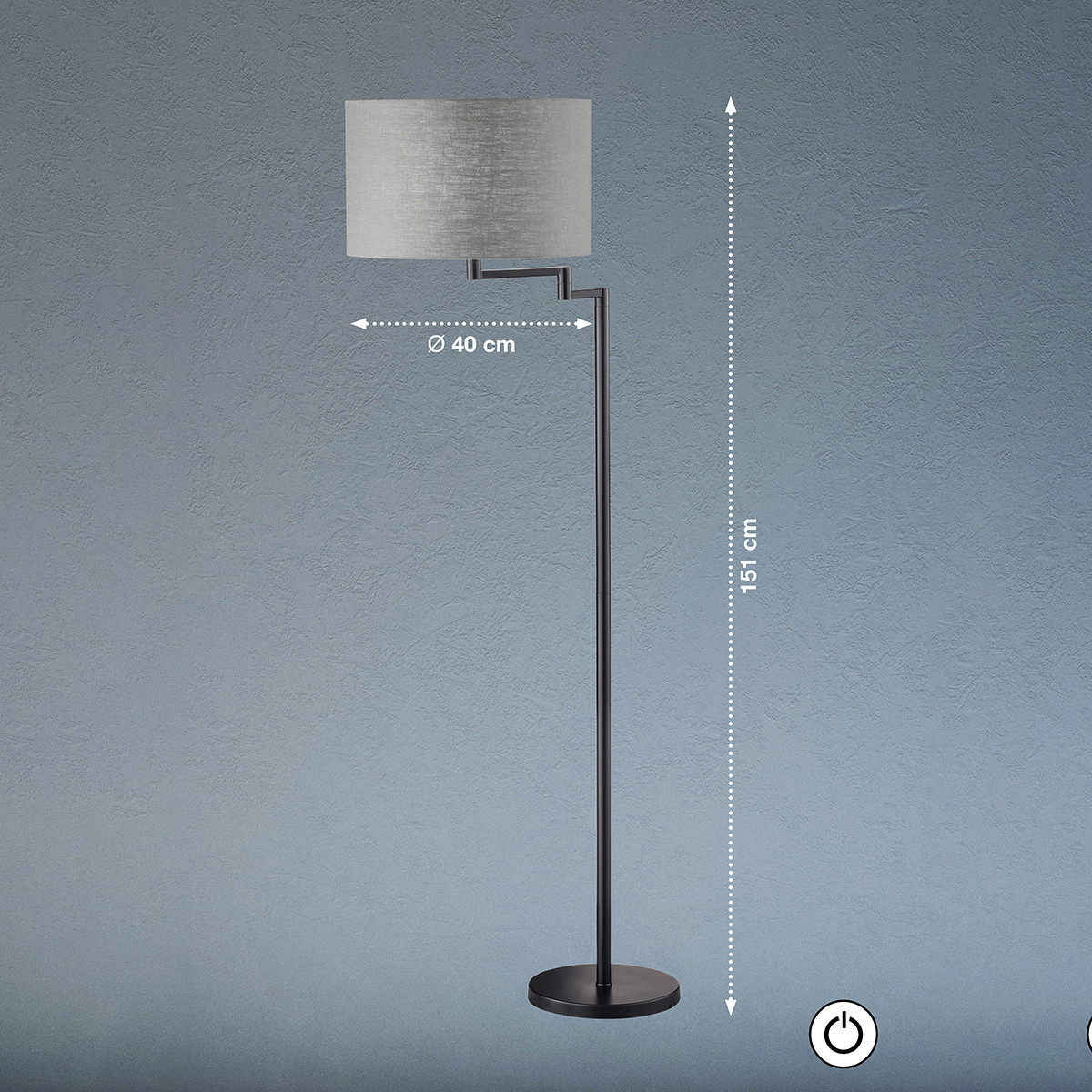 Vloerlamp E27 zwart