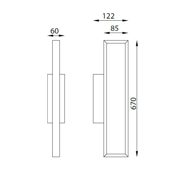 7176 DURBAN Plafond/Wandlamp 20w 1550lm 3000k zwart