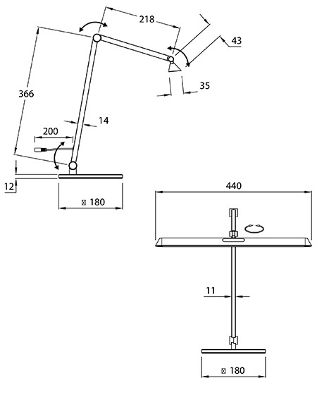 Bureaulamp 12w 1340lm CCT Dim Antraciet