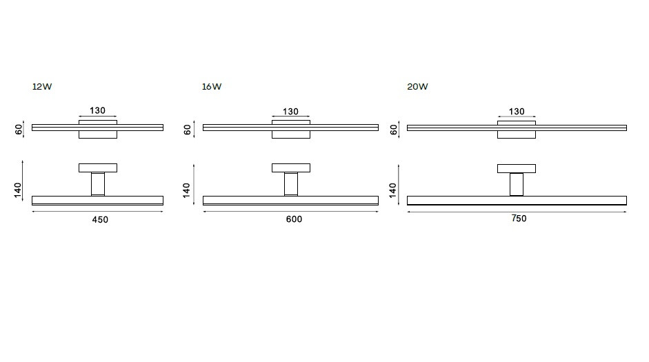 Spiegelverlichting 45 12w 1080lm 4000k chrome