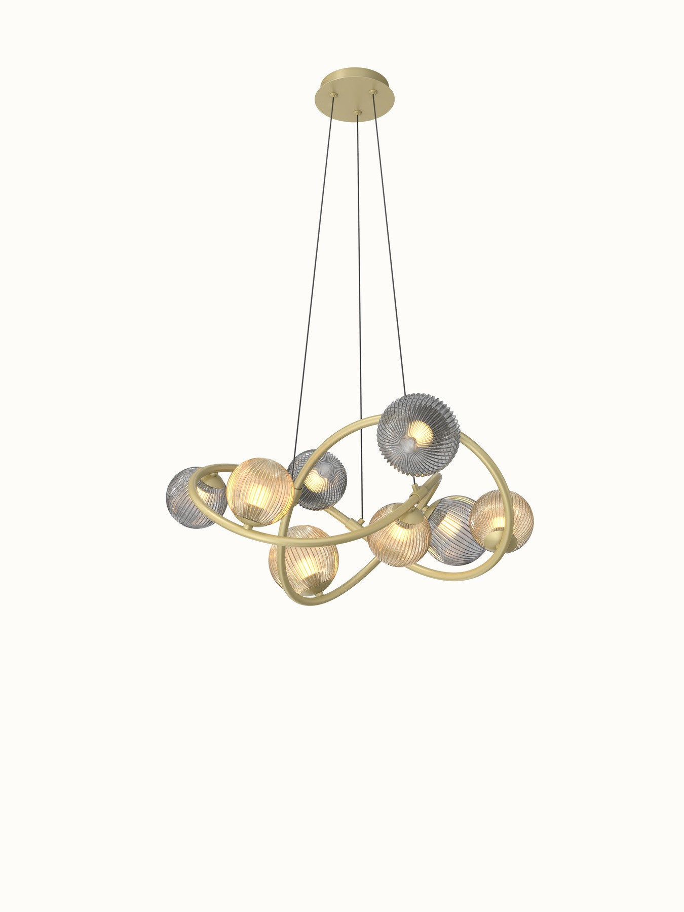 00237/08/02 TROPEZ Luster 8xG9 Mat goud+Smoke+Amber