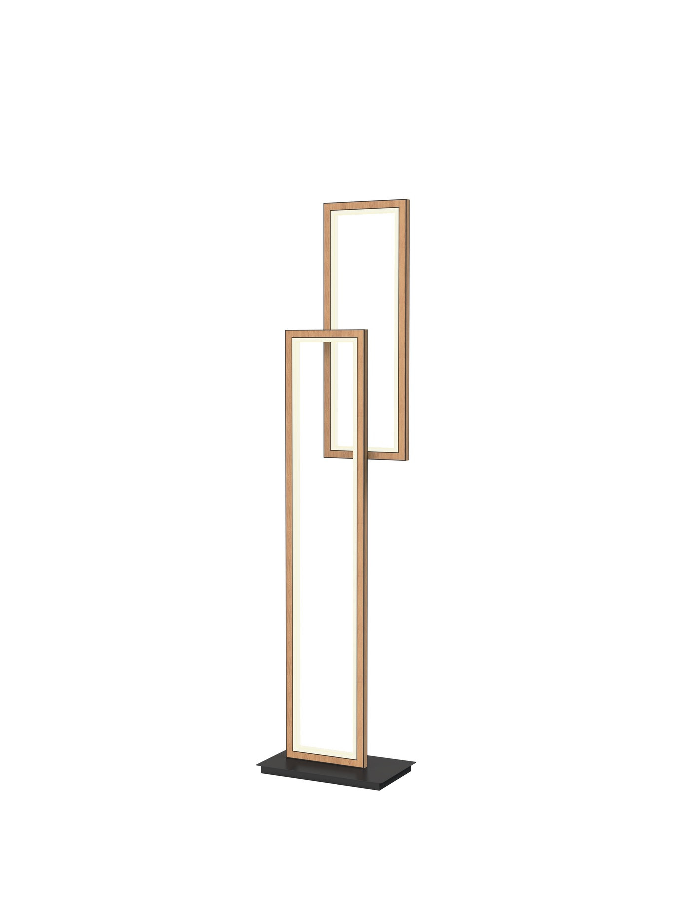 Vloerlamp 24w 2400lm 3000k 3Stap Zwart+Hout