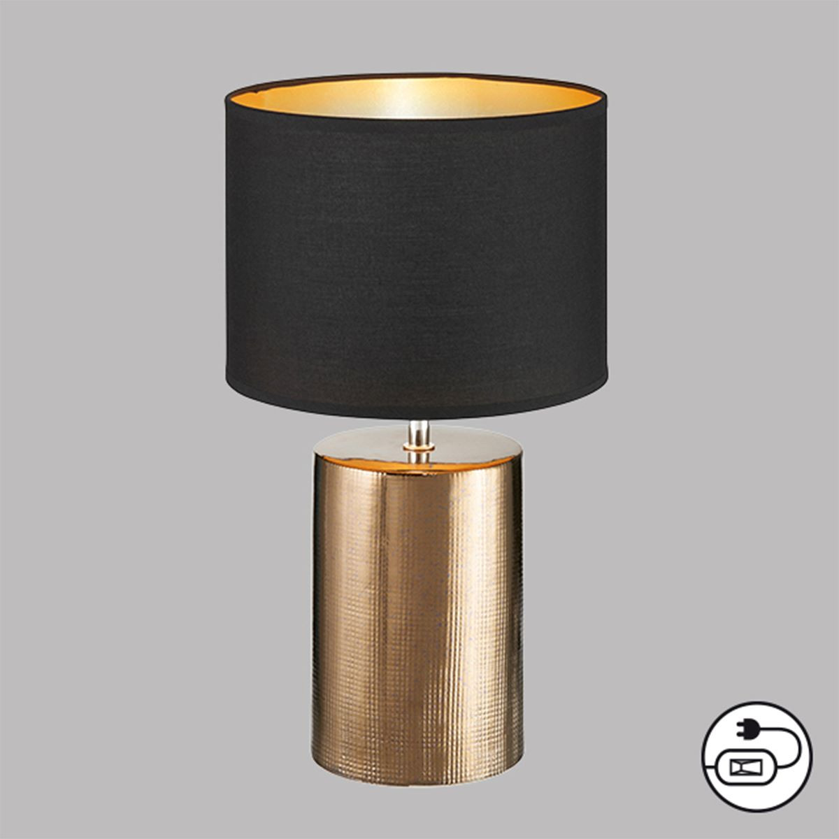 Tafellamp E27 Brons+Zwart