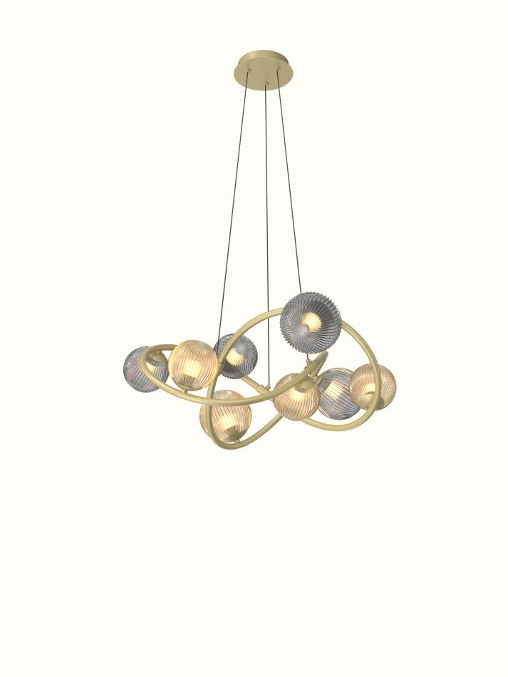 00237/08/02 TROPEZ Luster 8xG9 Mat goud+Smoke+Amber