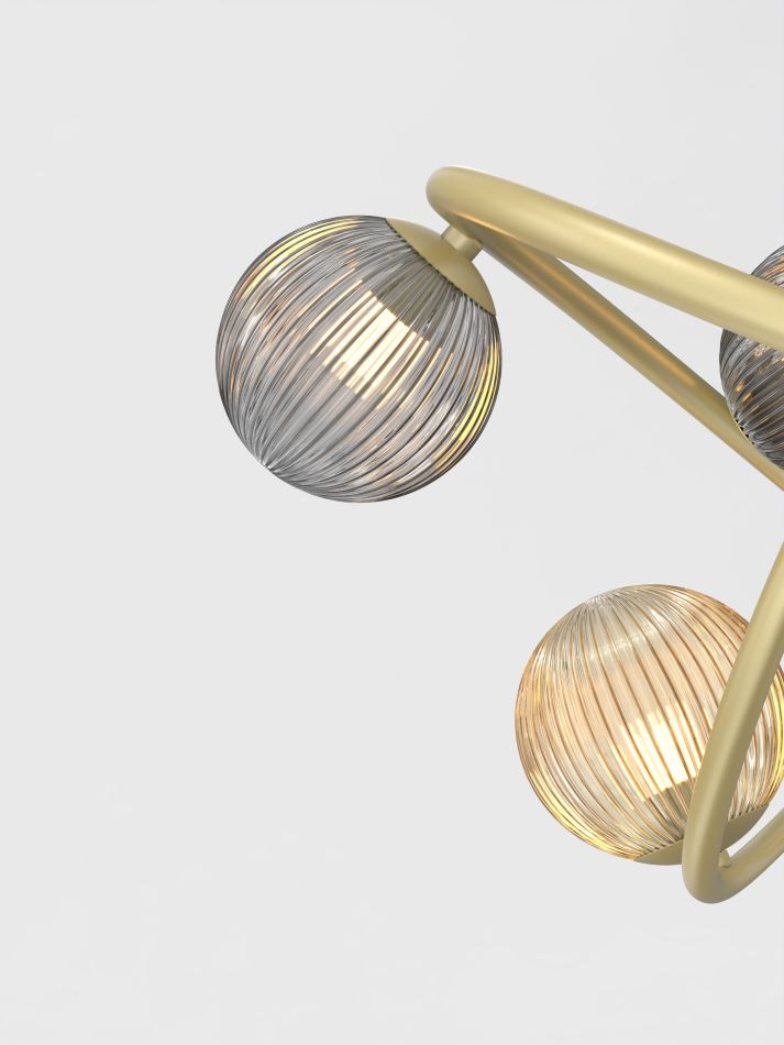 00237/08/02 TROPEZ Luster 8xG9 Mat goud+Smoke+Amber