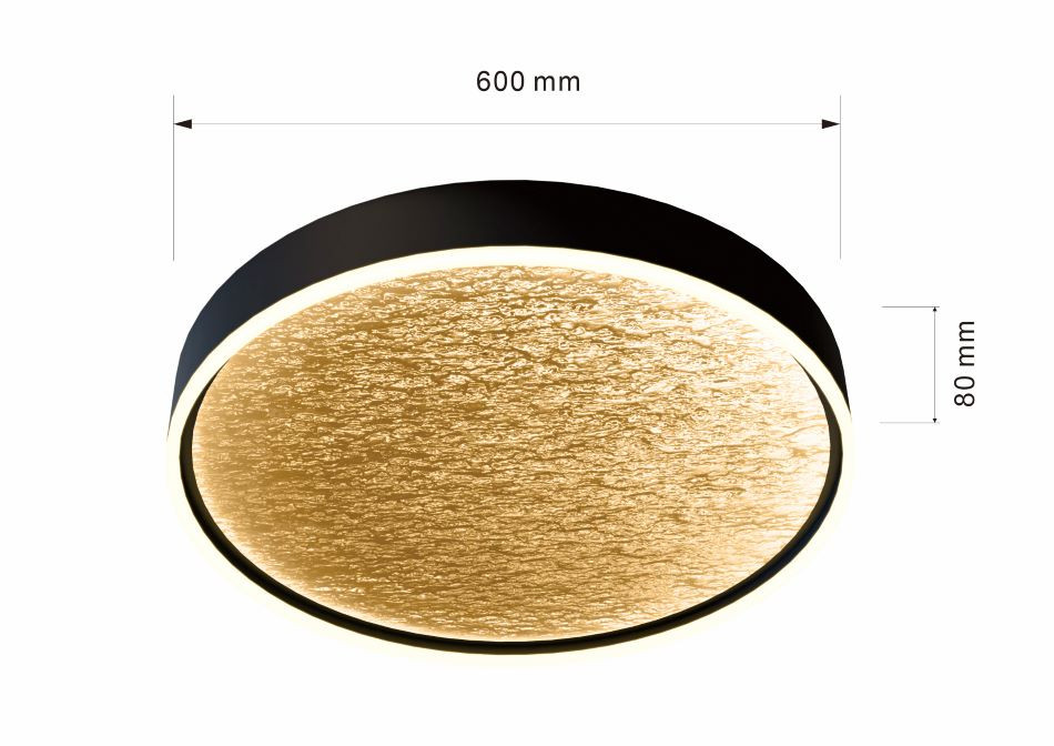 Plafondlicht 60w 7100lm 3000k Zwart 3Stap