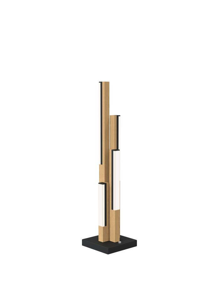Tafellamp 10,5w 1100lm 3000k 3Stap Zwart+Hout