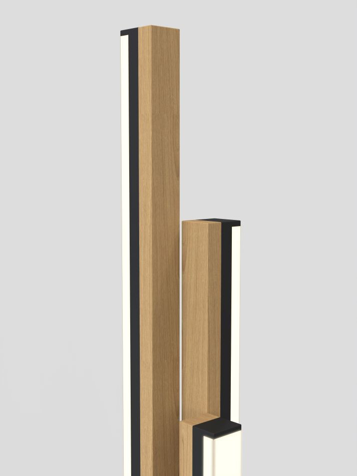 Tafellamp 10,5w 1100lm 3000k 3Stap Zwart+Hout