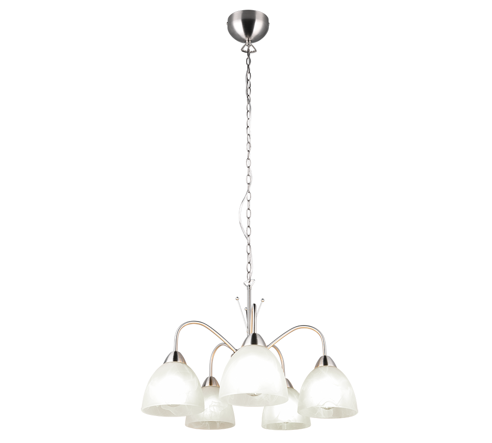R31055007 DOBBY Luster 5xE14 Nikkelmat Glas
