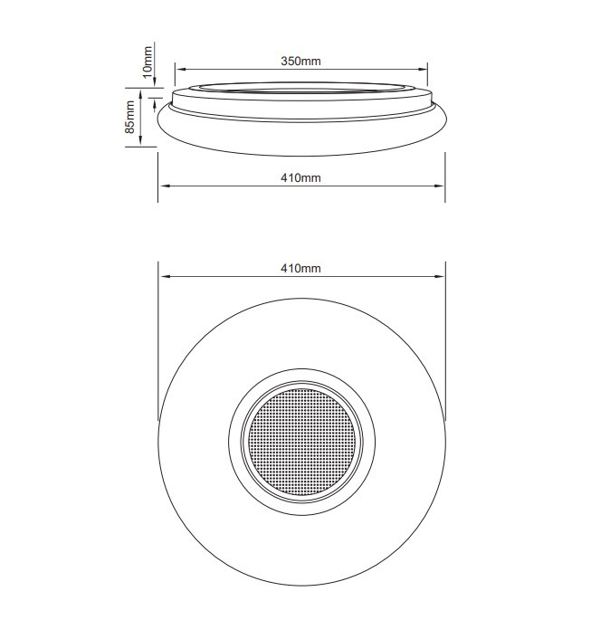 R69031101 MUSICA Plafonnière 15,5w 1700lm RGB+W RemCon+Luidspreker