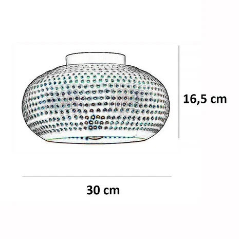 Plafondlamp E27 30cm Gevlamd