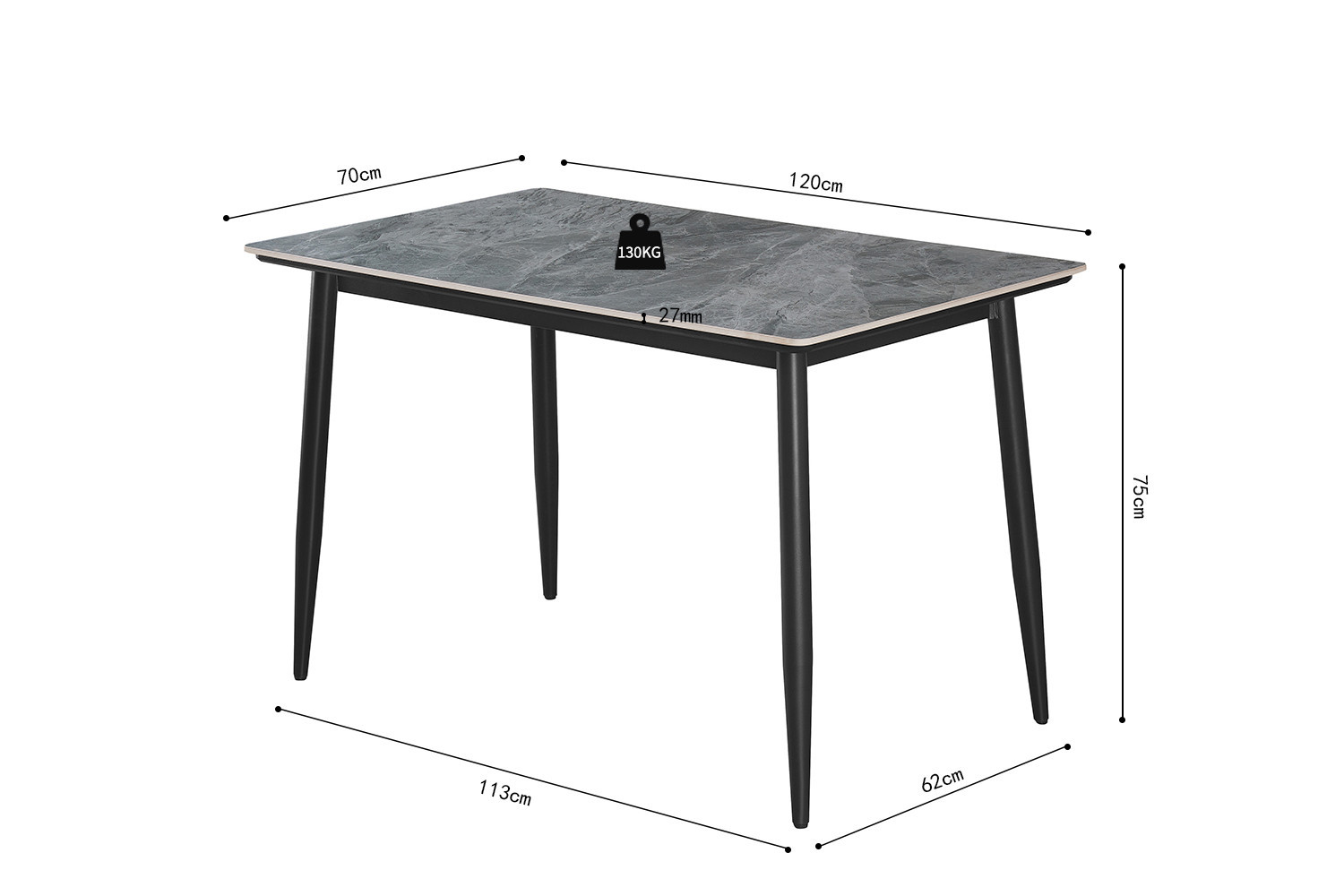 Tafel Kenji 120x70