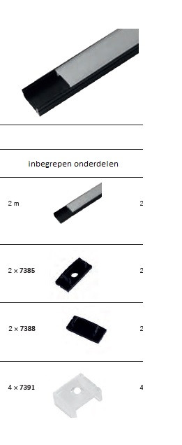 Profiel 2 meter zwart 
