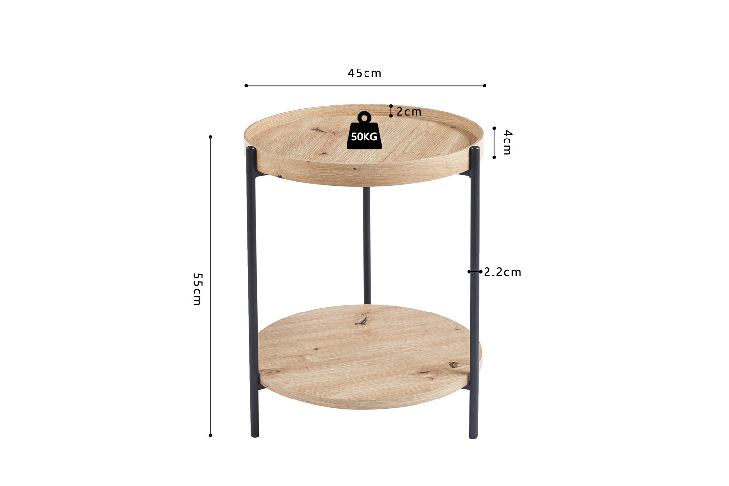 Salontafel Dalina 45 decor oude eik