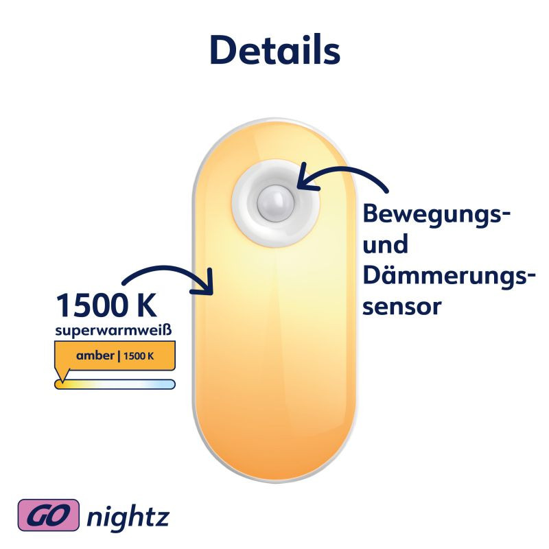 LED Nachtlicht sensor 0,8w 15lm Amber