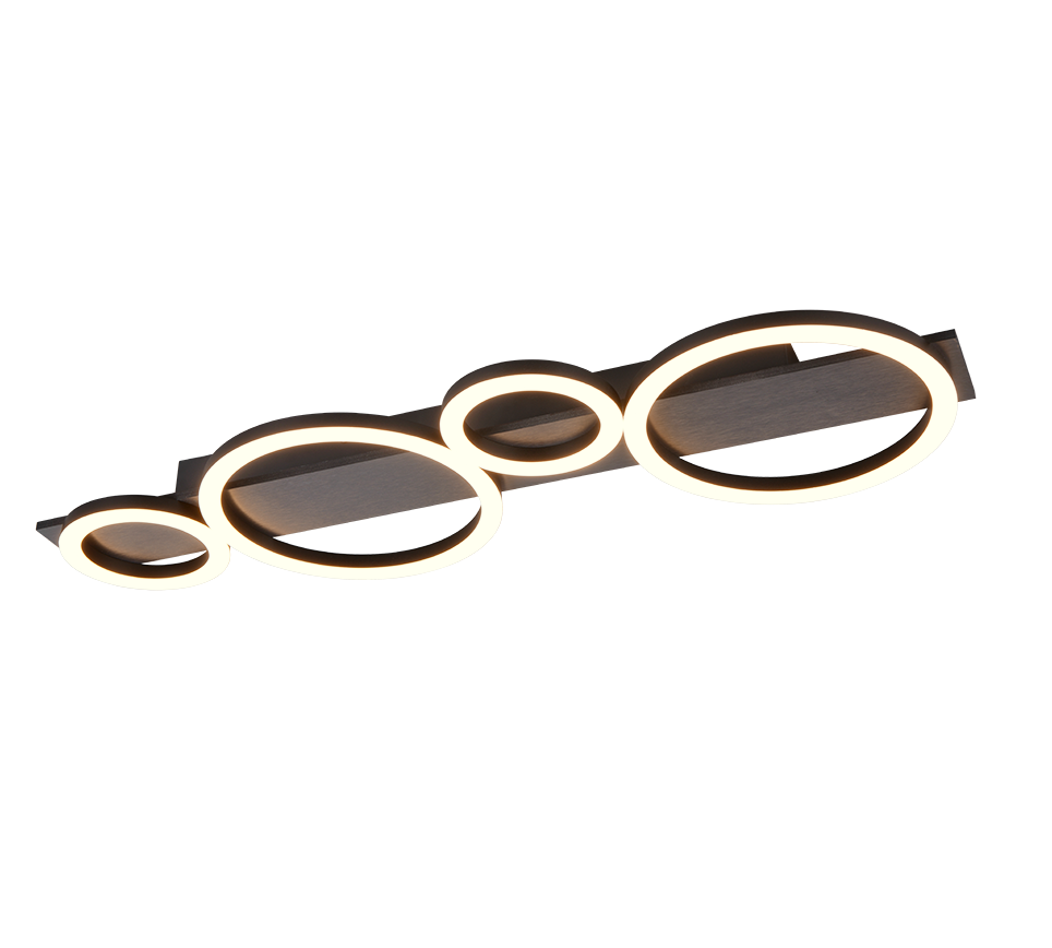 R64821109 LUMOS Plafondlamp 26,5w 3100lm 3000k Zwart alu