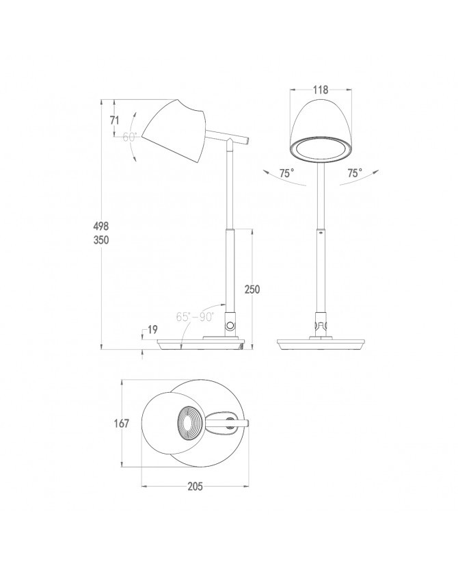 Bureaulamp 8w 530lm CCT Dim Wit