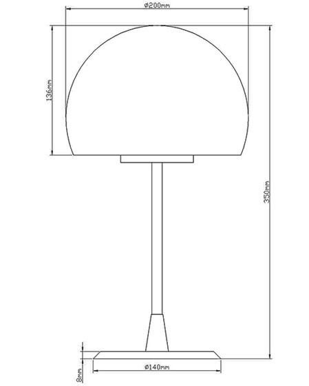 Touch-Tafellamp G9/3w Zwart Opaal