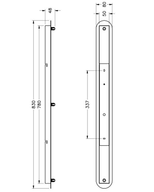 Basis 3 83x8cm zwart
