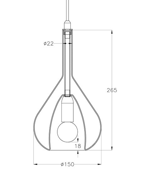 pendel E14 Transparant Grijs