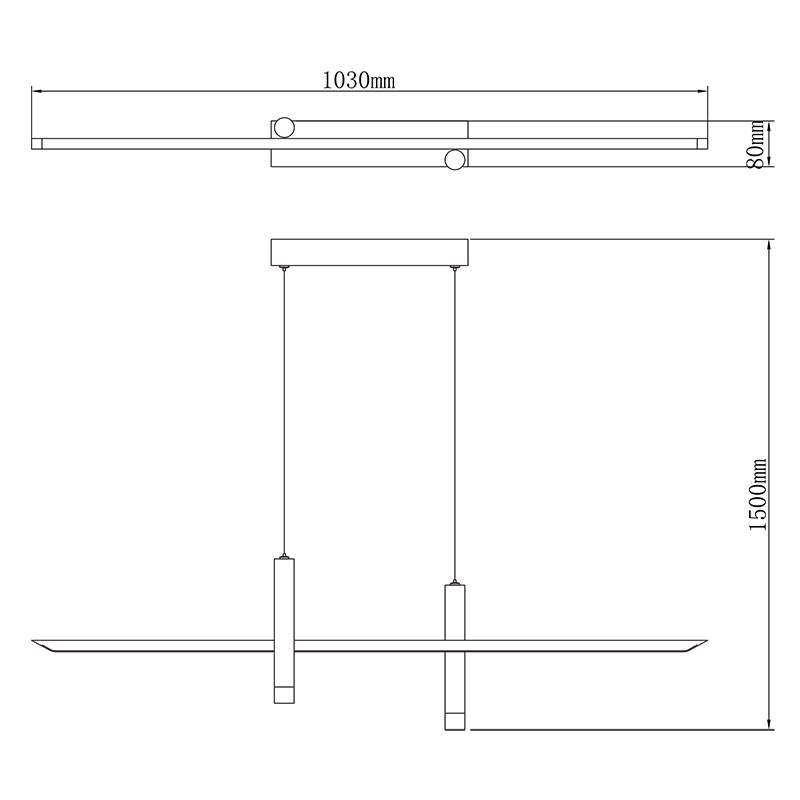 Led Hanglamp 30w 1400lm Warm Zwart Goud