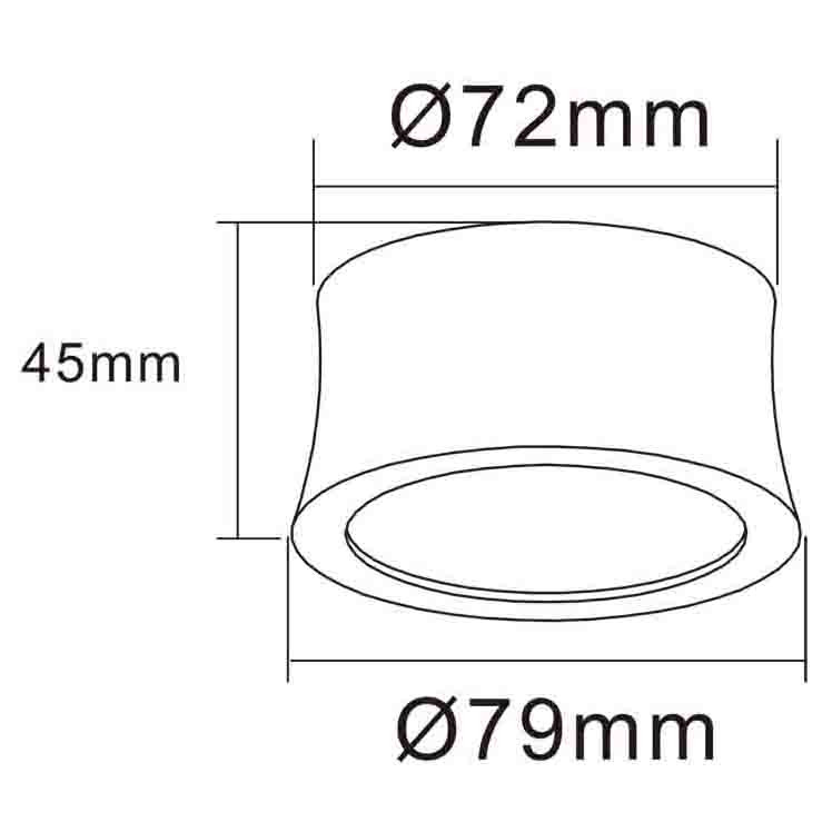 Plafondspot 7w 520lm 3000k Zandzwart