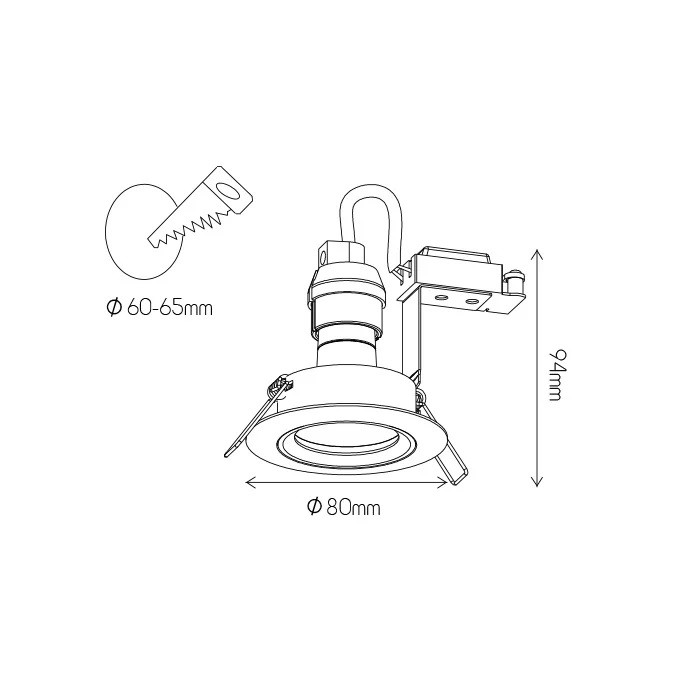4014273 SATURN Inbouw GU10 Vast Brons