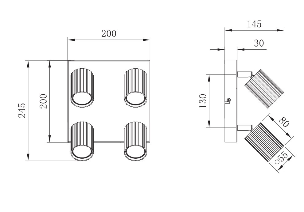 867730431 SOKA Spot 4xGU10 wit