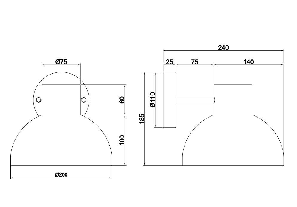 262360124 ELBE Tuinlamp E27 roestbruin