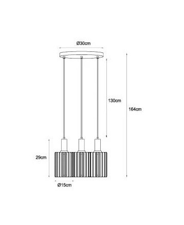 45410/13/30 LAMBRES Hanglamp 3xE27 Zwart